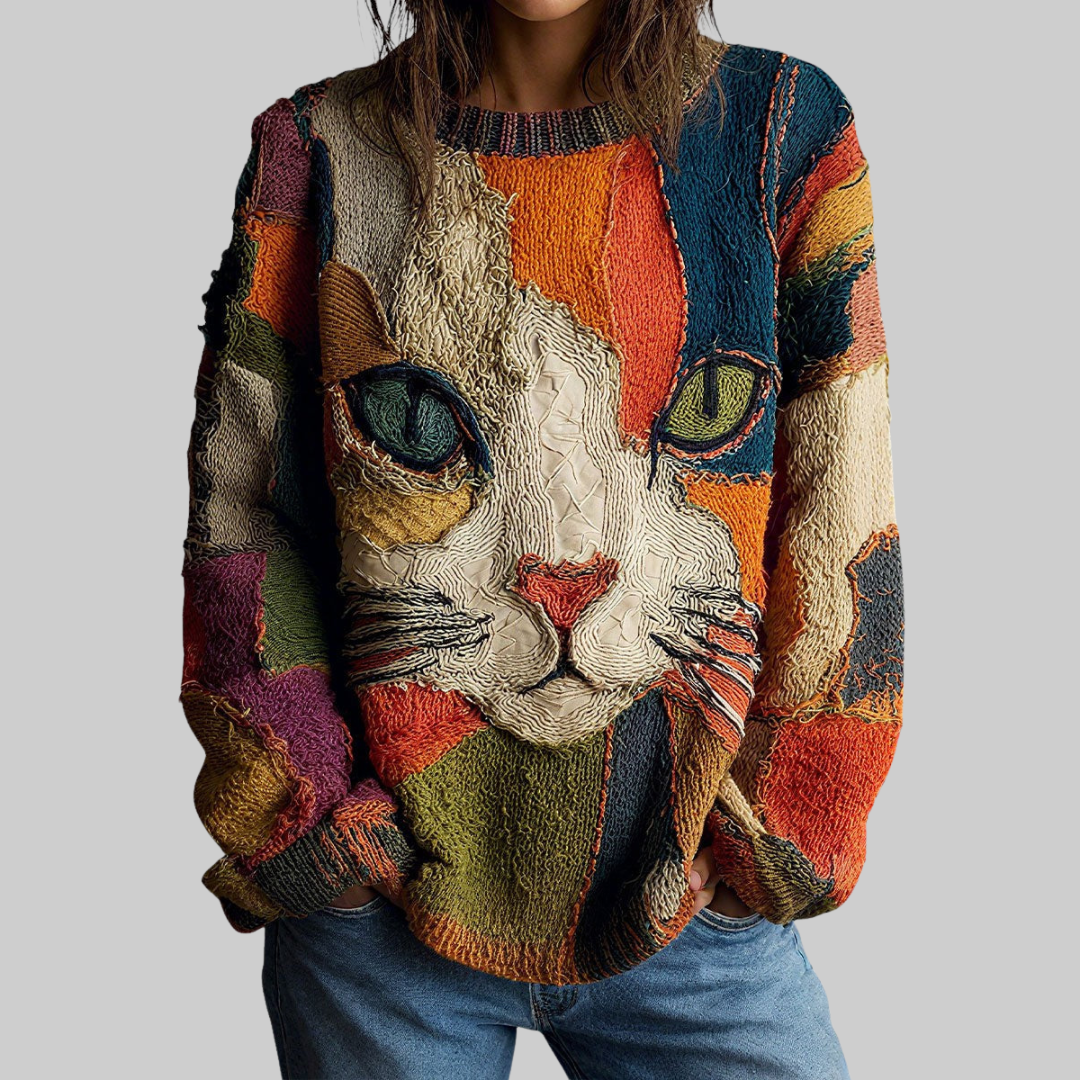 Zaira | Maglia artistica con motivo felino
