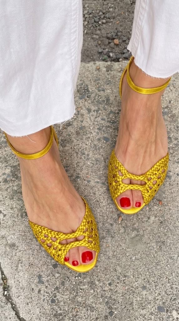 Isadora - Sandalias Doradas Trenzadas