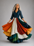 Callie™ | Vestido Maxi Patchwork Artístico