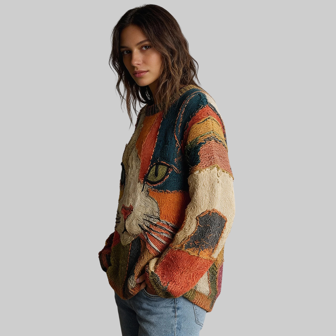 Zaira | Maglia artistica con motivo felino