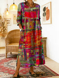 PROJECT MODA| Vestido Denim con Patchwork Étnico