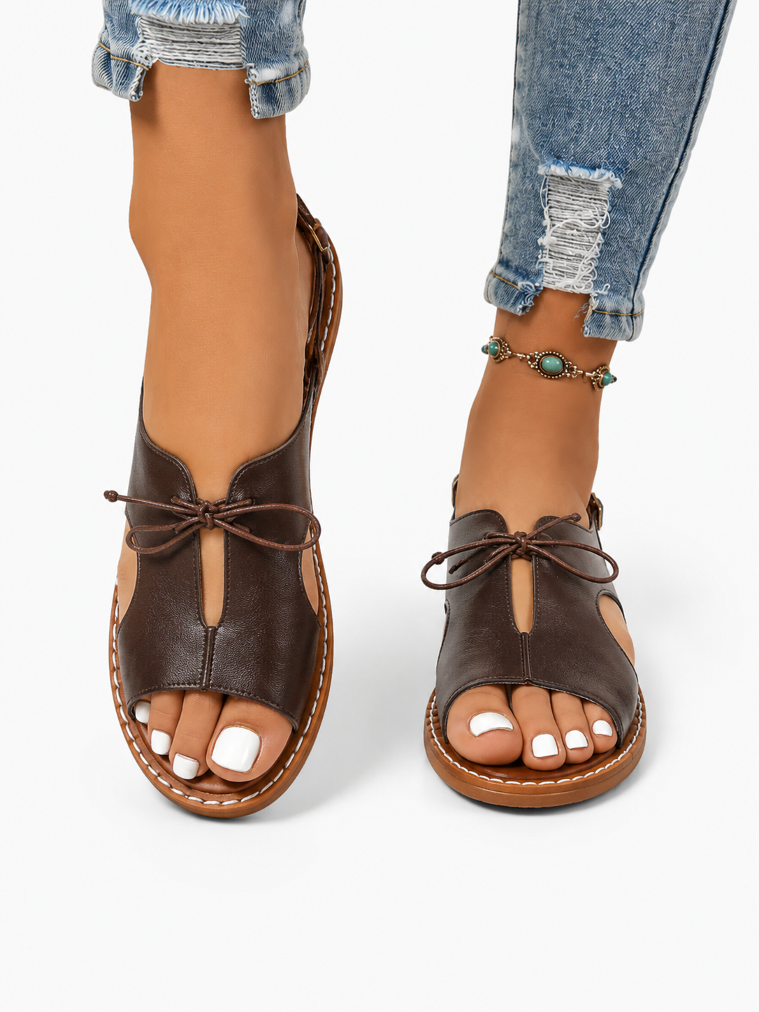 Audrey™ | Sandalias Elegantes de Cuero con Cordones