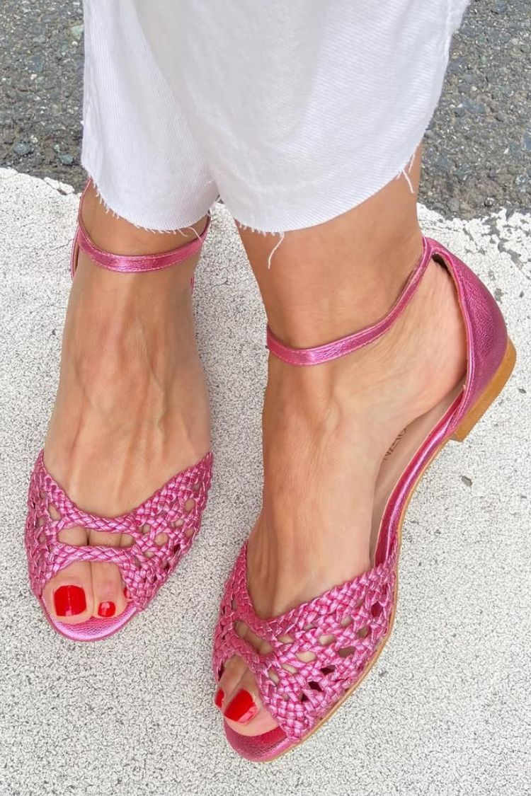 Isadora - Sandalias Doradas Trenzadas