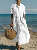 Arianne | Robe Chemise Fluide en Coton Élégant