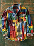 Arco | Camisa patchwork de manga larga multicolor