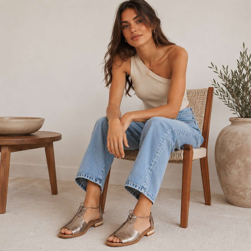 LILLIANA – SANDALIAS DE CUERO CON TIRAS