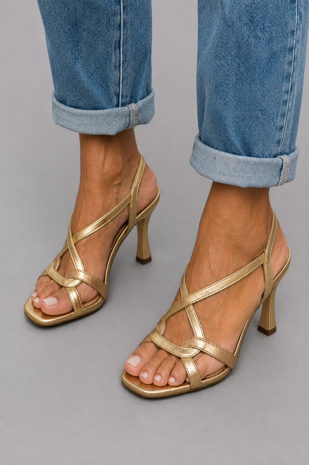 Cassie™ | Sandalias de Tacón Golden Summer Charm
