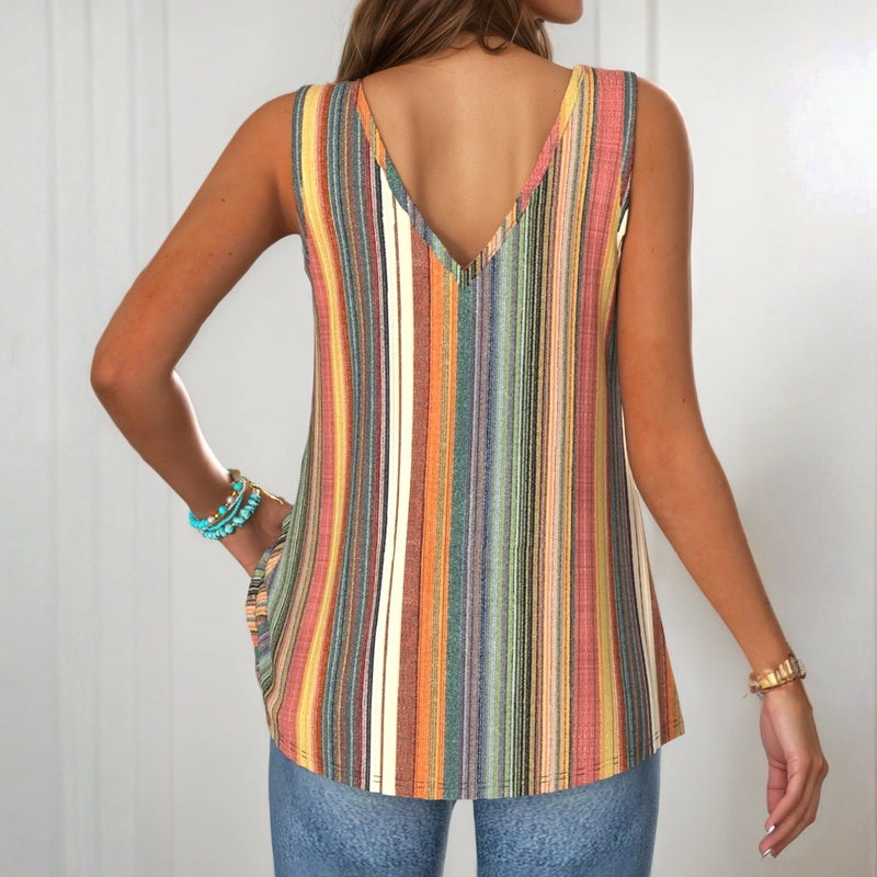 Blusa de Tirantes a Rayas de Colores