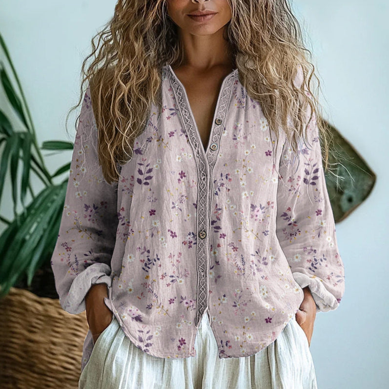 Martina | Blusa fluida con stampa rétro