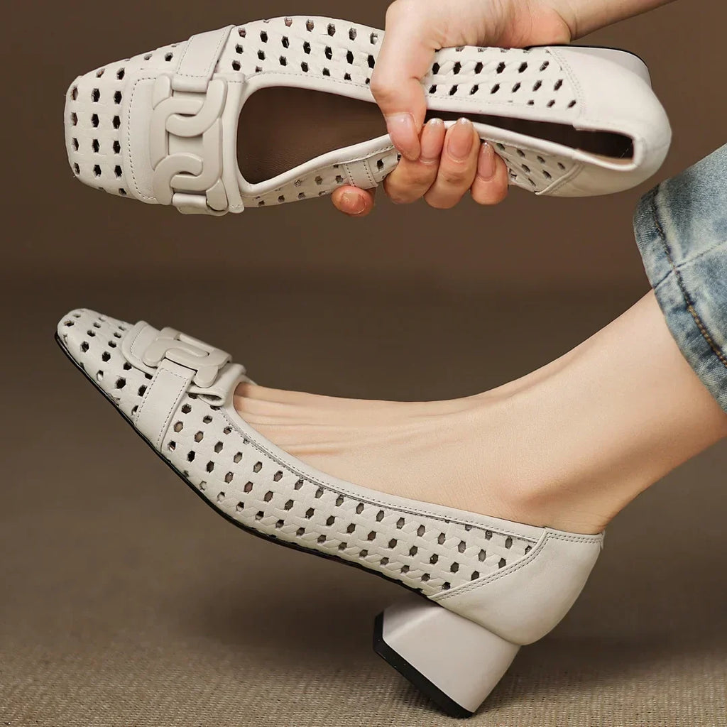Solea Woven Leather Heels