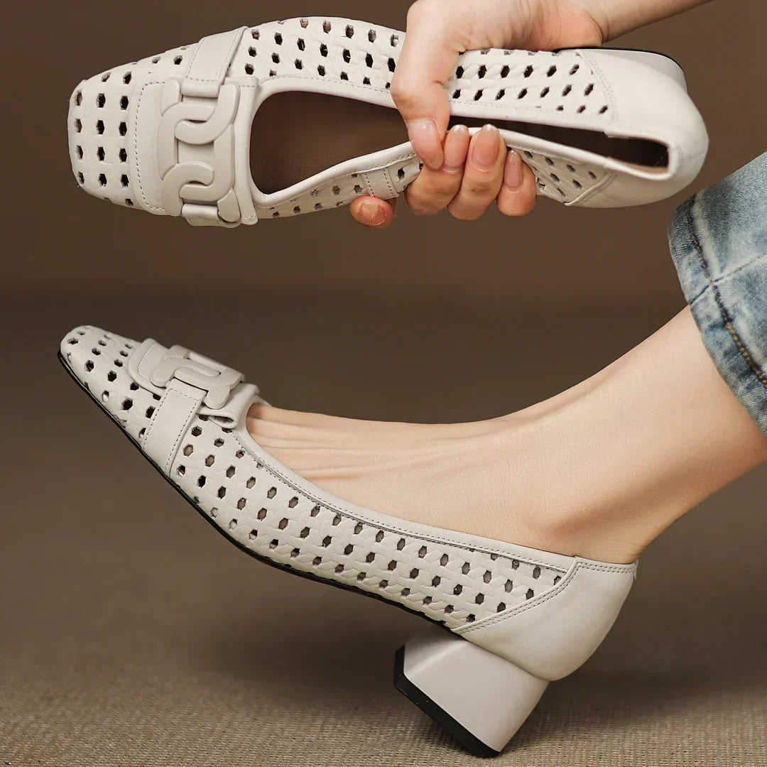 Solea Woven Leather Heels