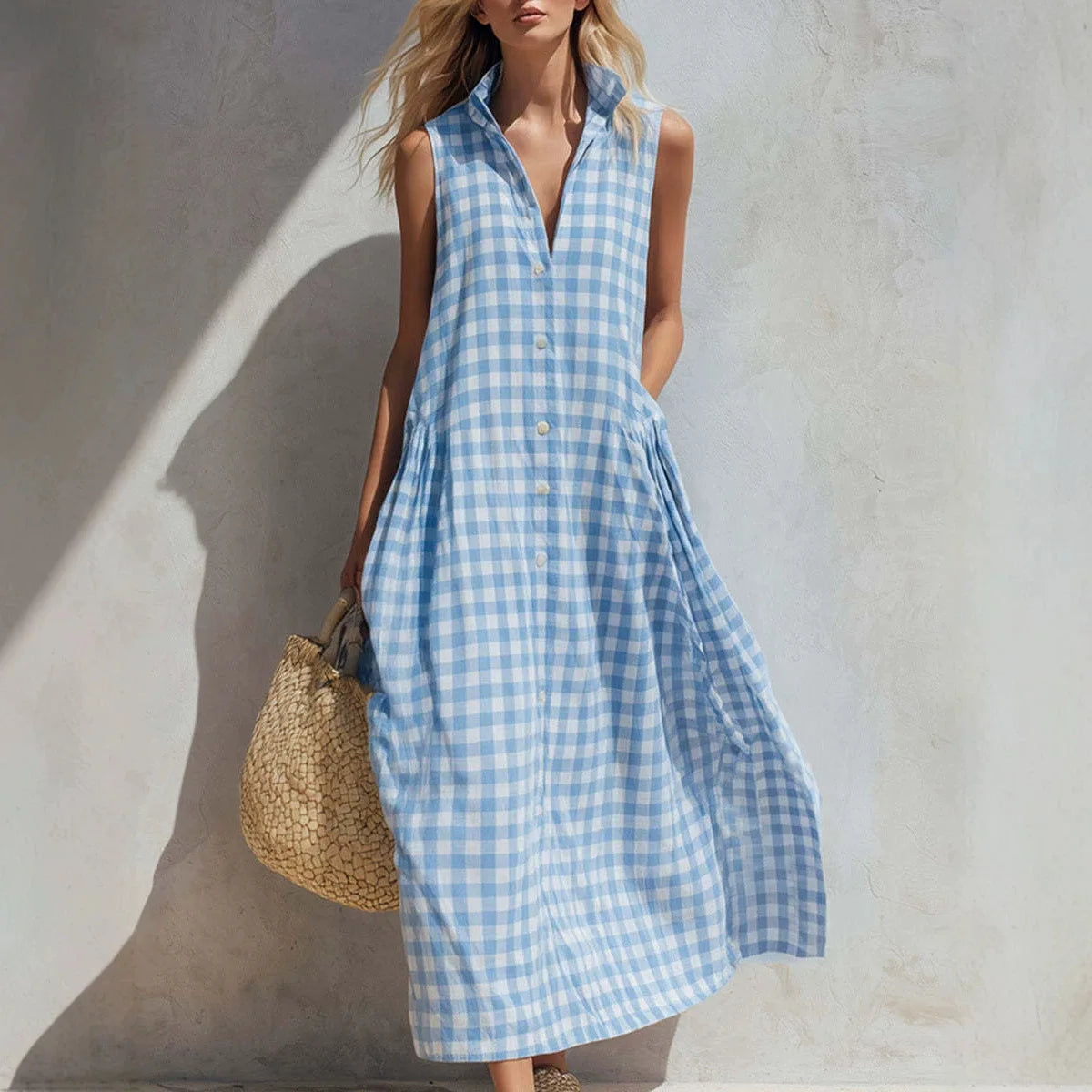 Cloe | Vestido a cuadros sin mangas