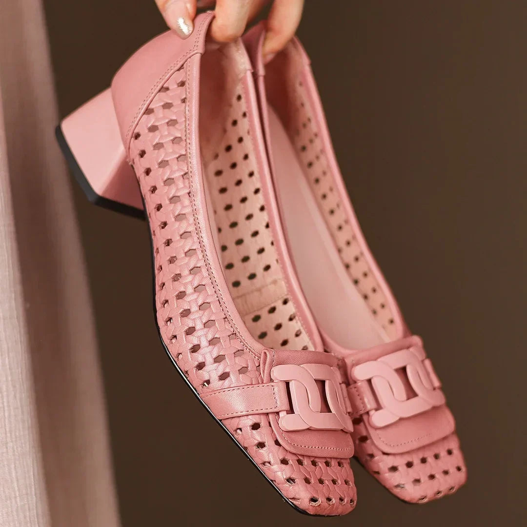Solea Woven Leather Heels