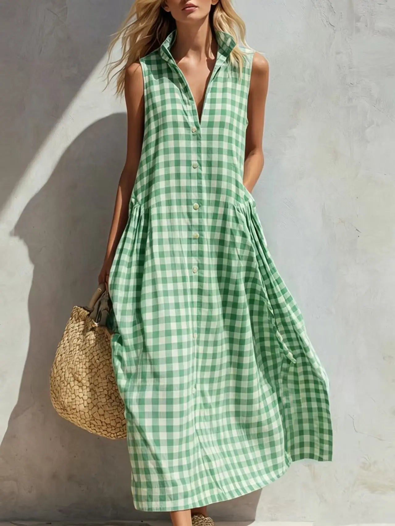 Cloe | Vestido a cuadros sin mangas