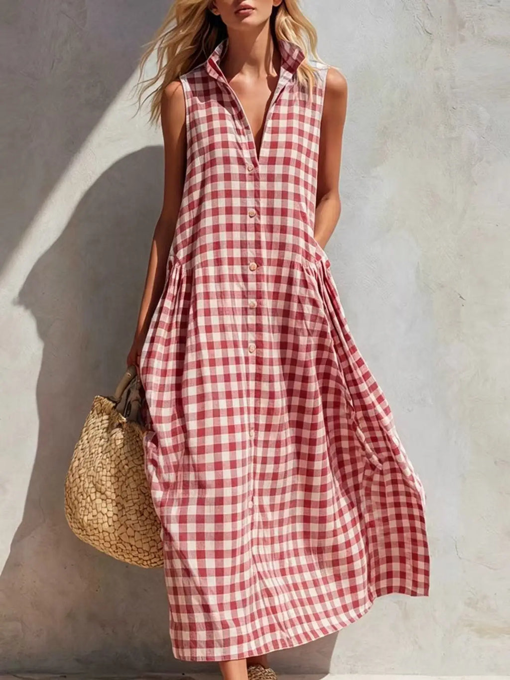 Cloe | Vestido a cuadros sin mangas
