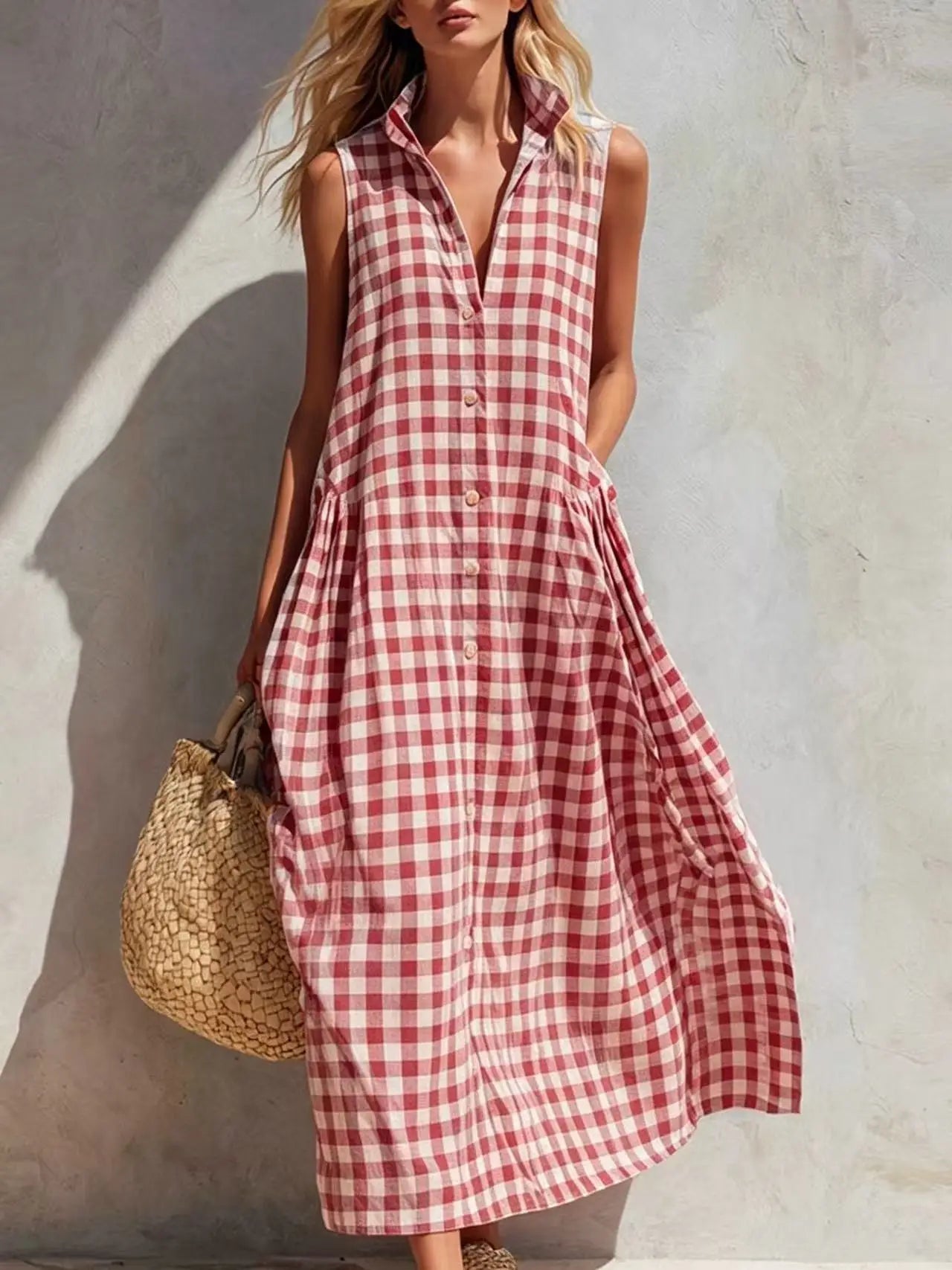 Cloe | Vestido a cuadros sin mangas