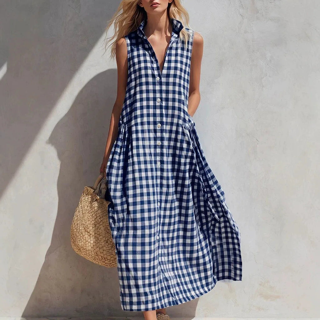 Cloe | Vestido a cuadros sin mangas