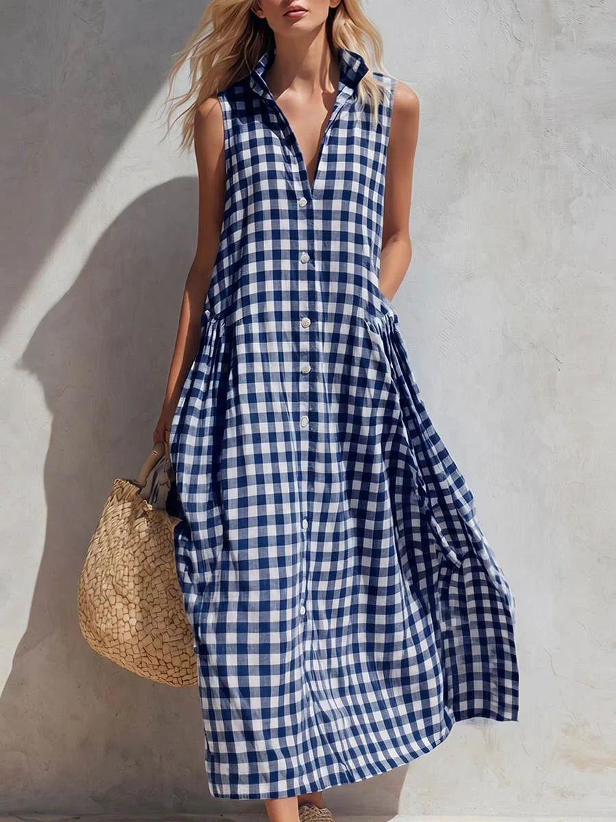 Cloe | Vestido a cuadros sin mangas