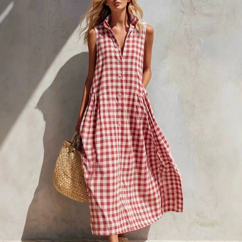 Cloe | Vestido a cuadros sin mangas