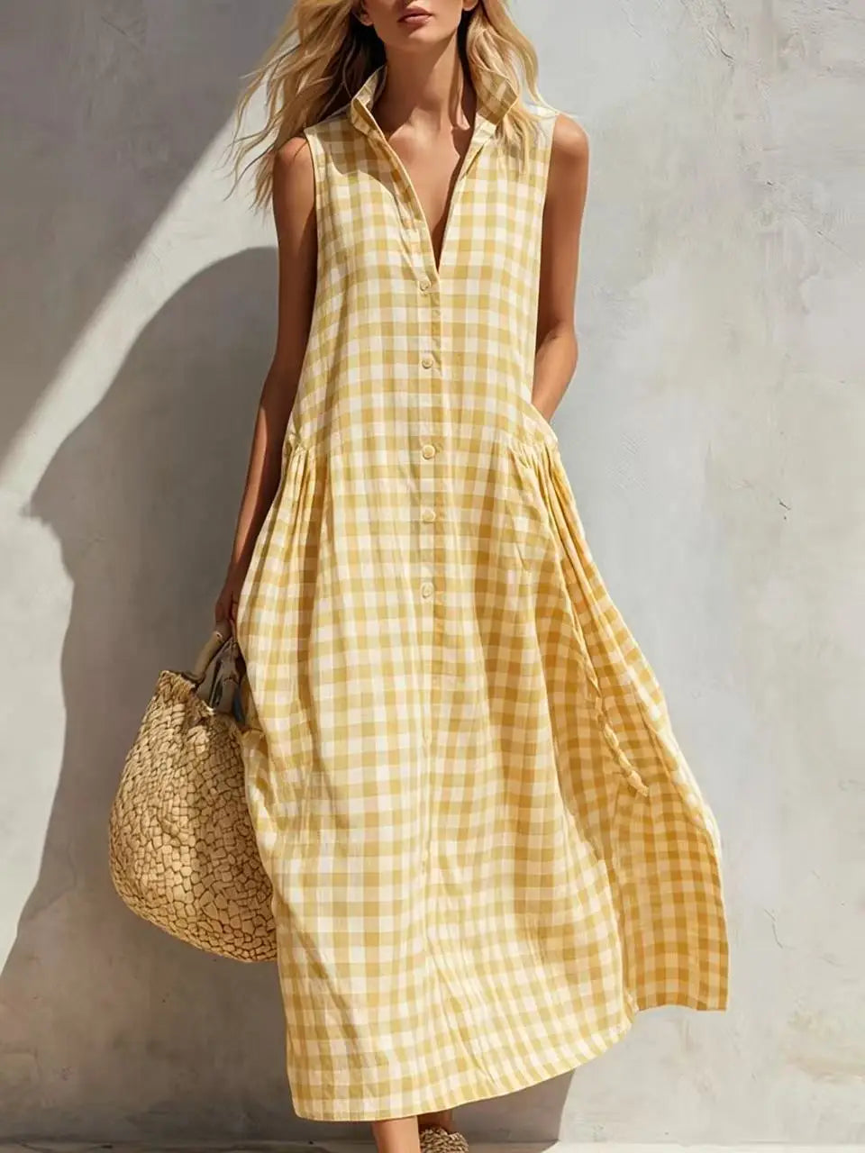 Cloe | Vestido a cuadros sin mangas