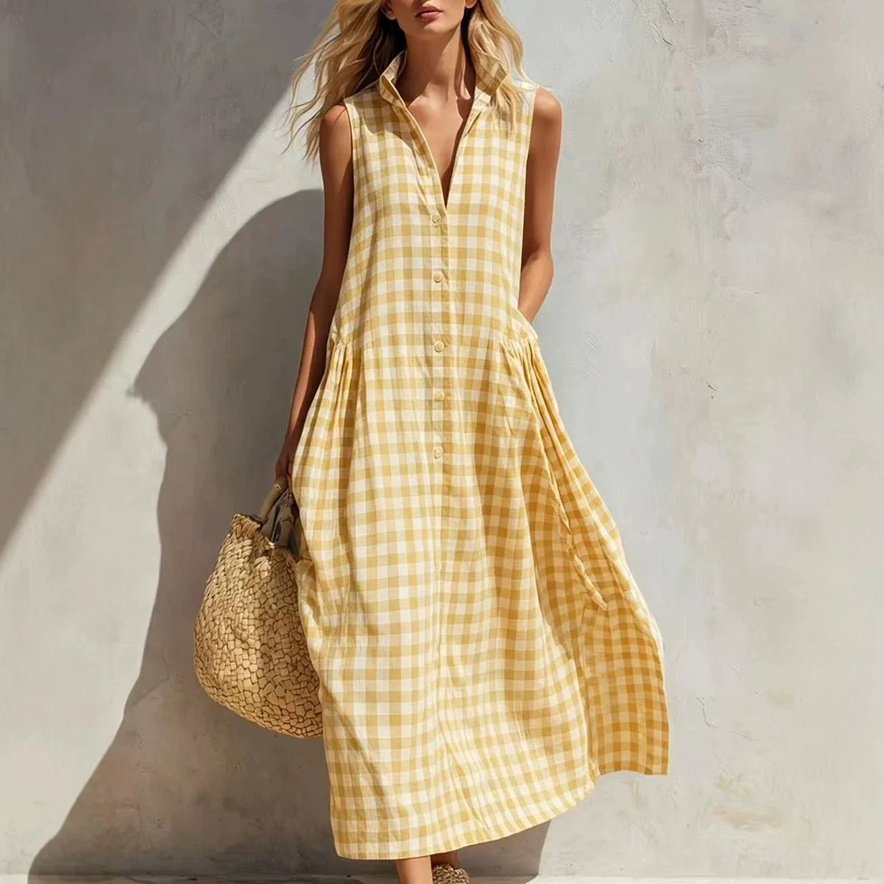 Cloe | Vestido a cuadros sin mangas