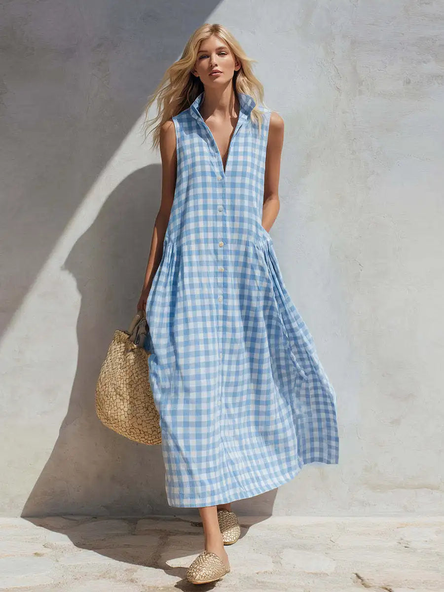 Cloe | Vestido a cuadros sin mangas
