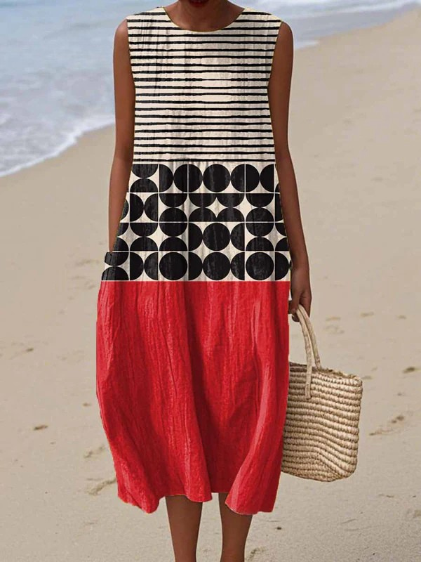 Jane Vestido Midi Colorblock