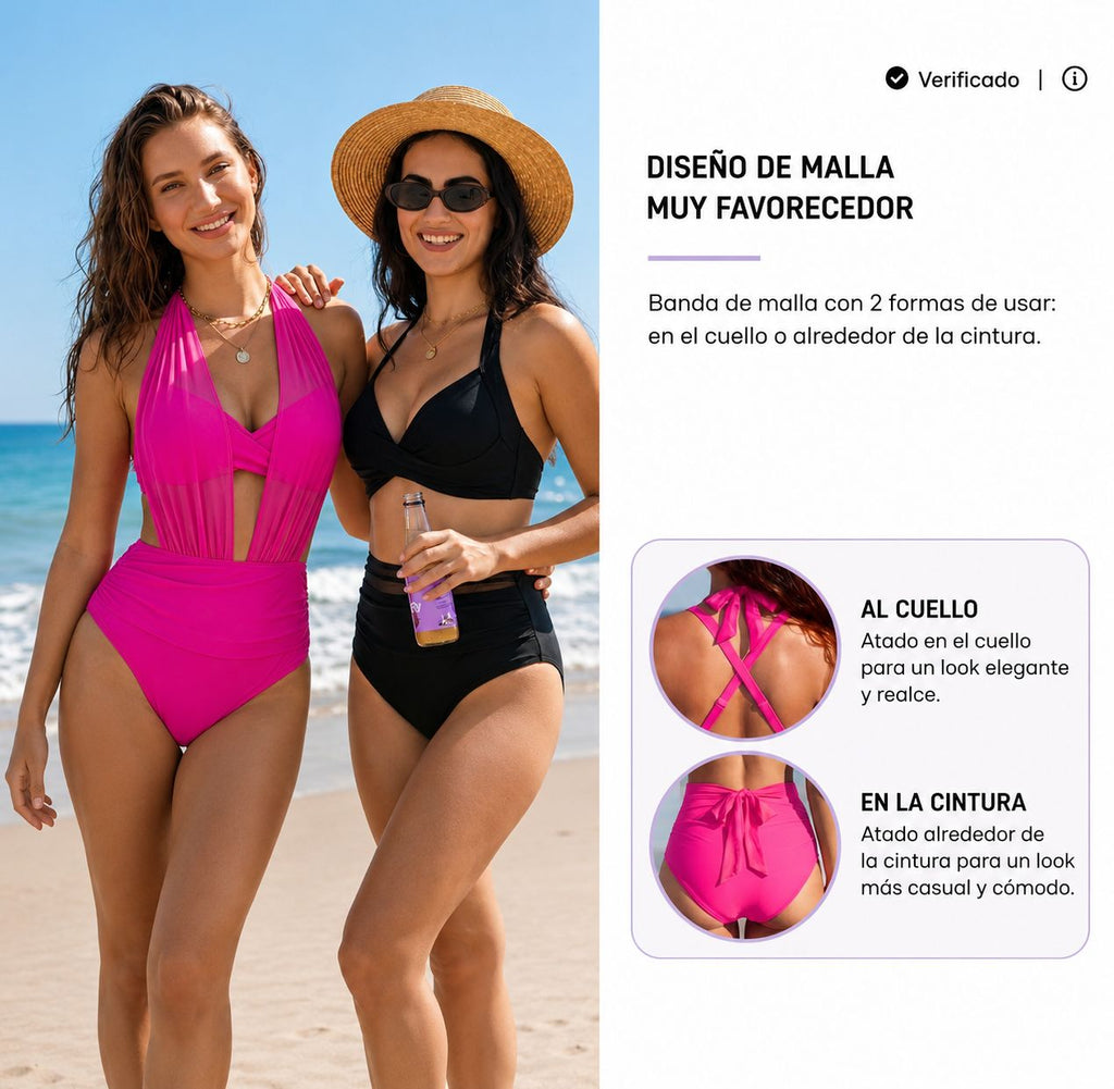 Sabine | Bikini 2 en 1 de Talle Alto con Control de Abdomen