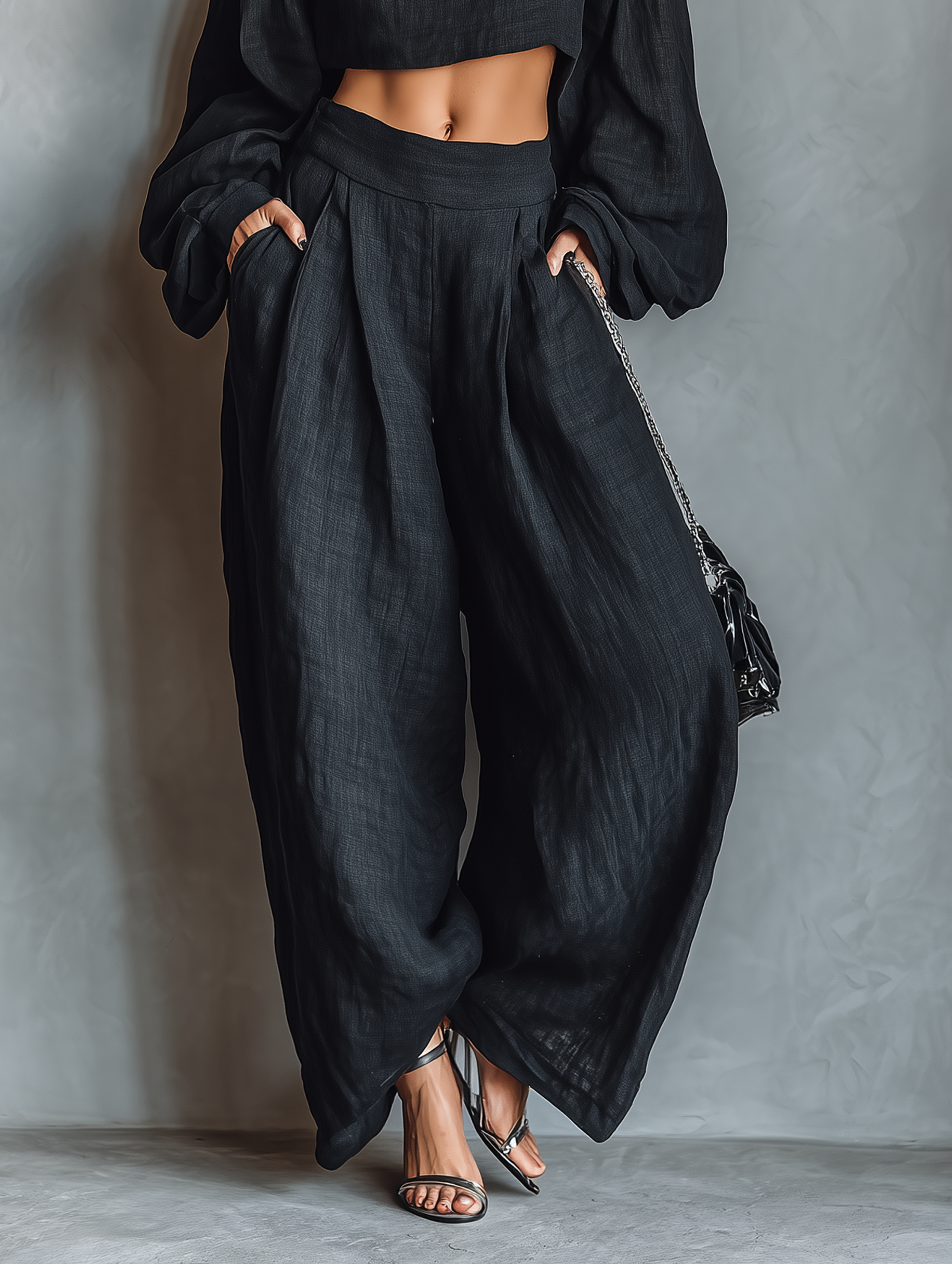 Tess | Conjunto de hombros al descubierto con pantalón ancho