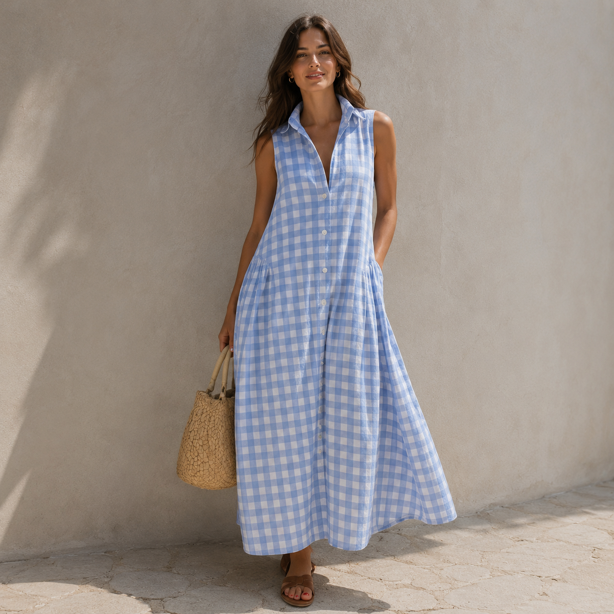 Cloe | Vestido a cuadros sin mangas