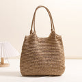 Marisol | Bolso de Hombro de Paja Trenzada - Avellana