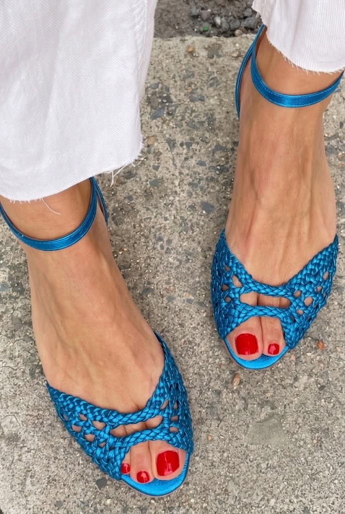 Isadora - Sandalias Doradas Trenzadas