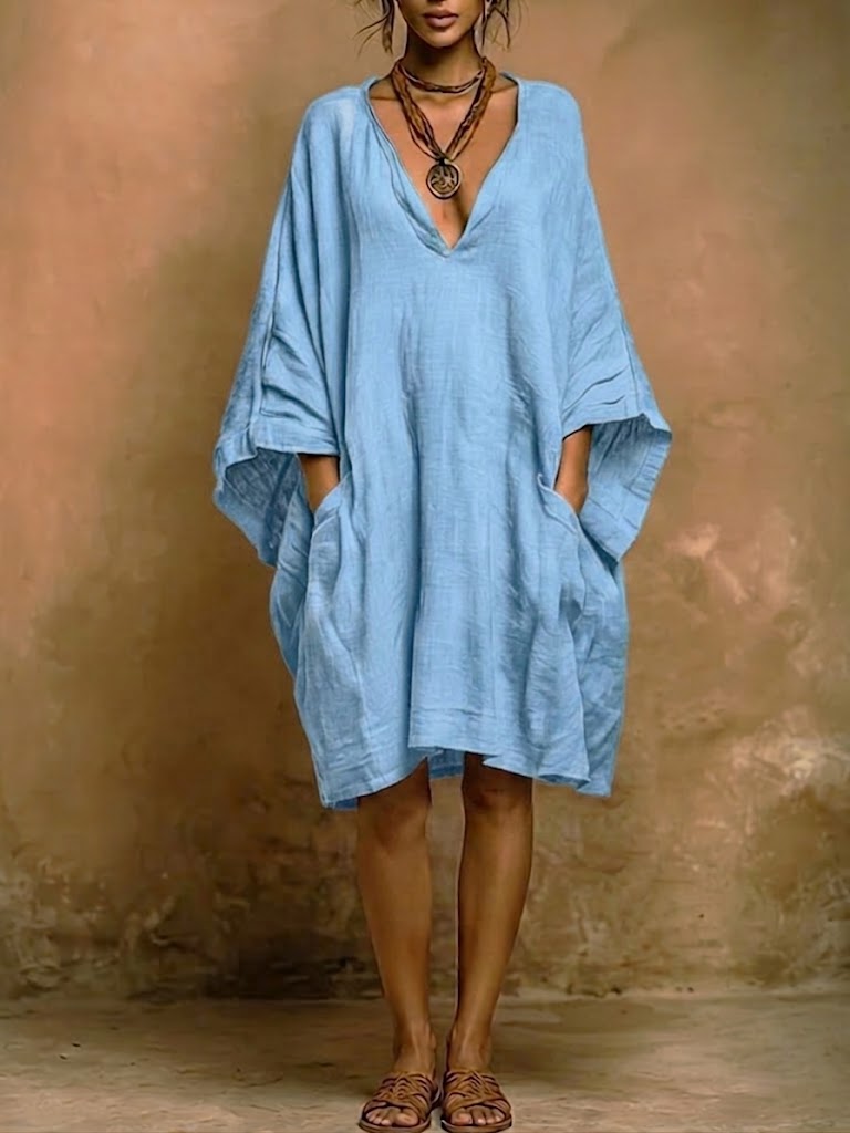 💝💝Vestido Casual Holgado de Algodón y Lino