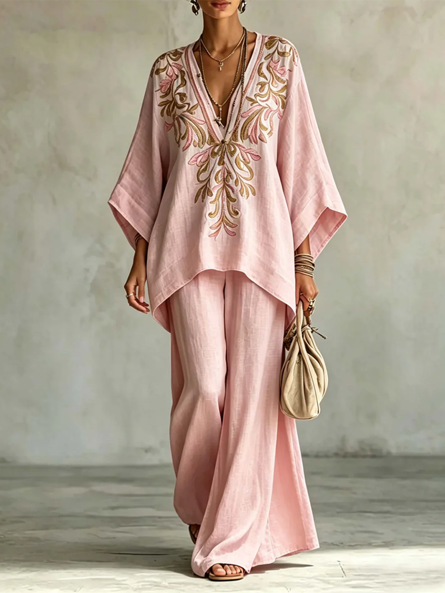 💝💝Conjunto de Dos Piezas de Algodón y Lino