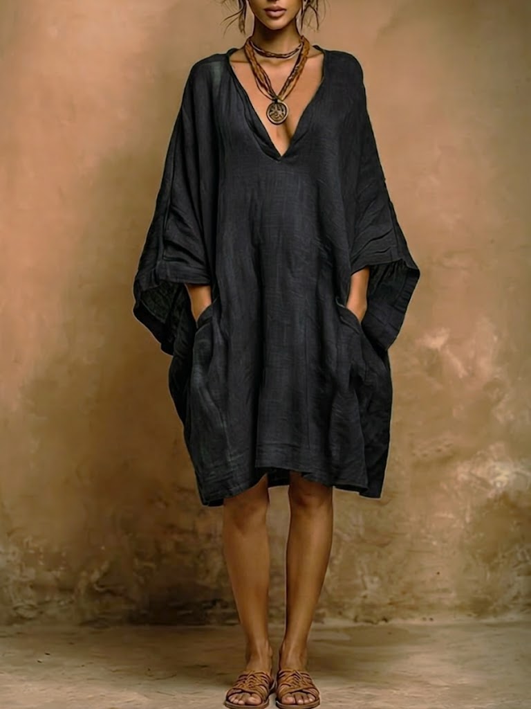 💝💝Vestido Casual Holgado de Algodón y Lino