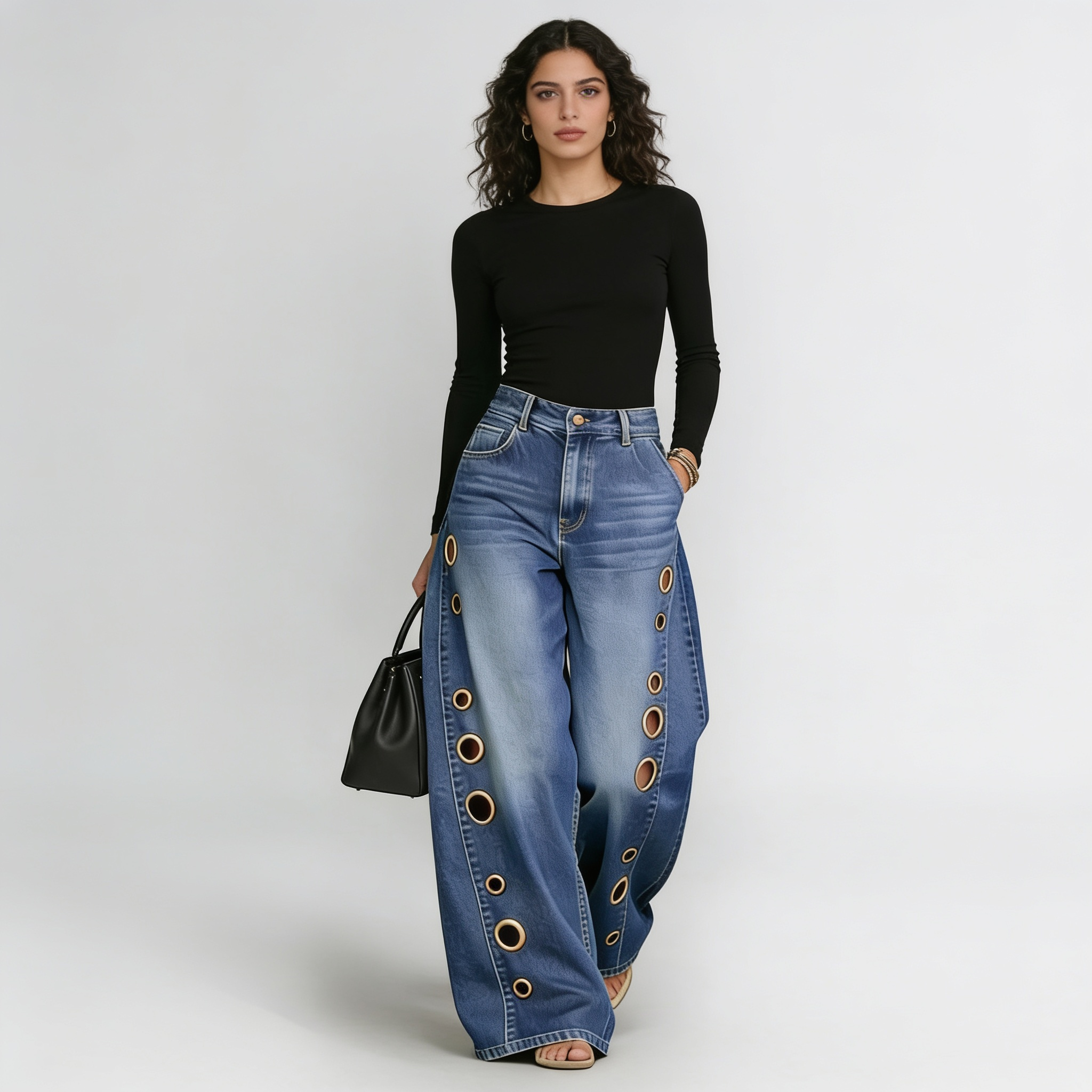 Jeans Palazzo Glam Ring