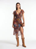 Soleya | Robe midi bohème froncée
