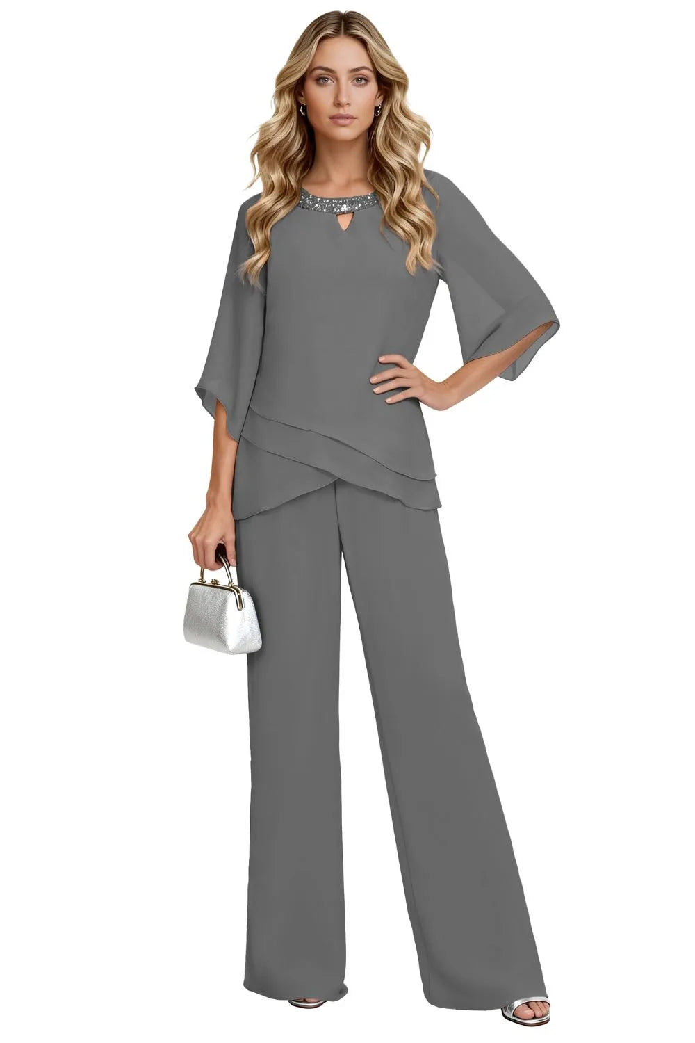 Conjunto de Pantalón Formal de Corte Holgado y Sofisticado