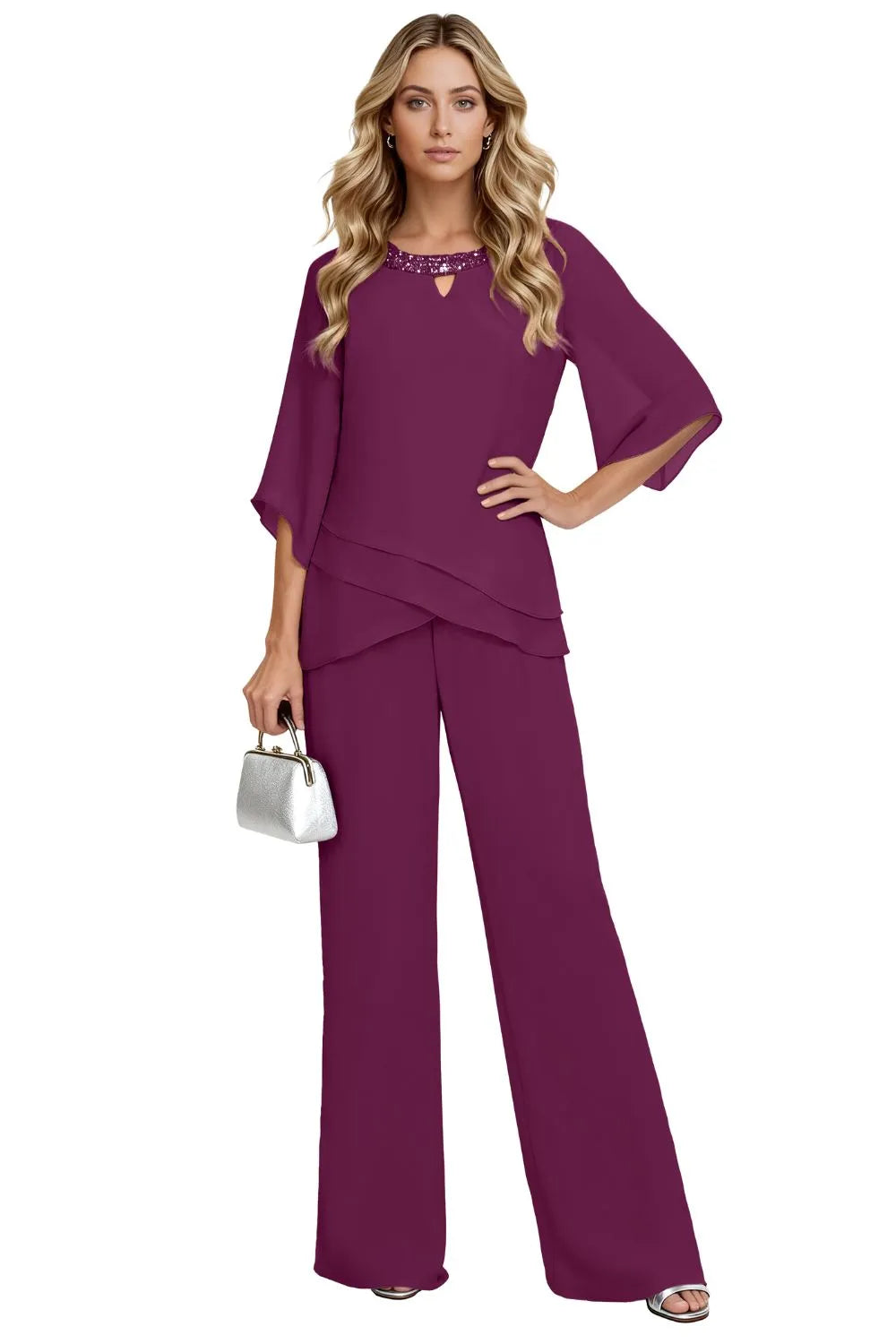 Conjunto de Pantalón Formal de Corte Holgado y Sofisticado