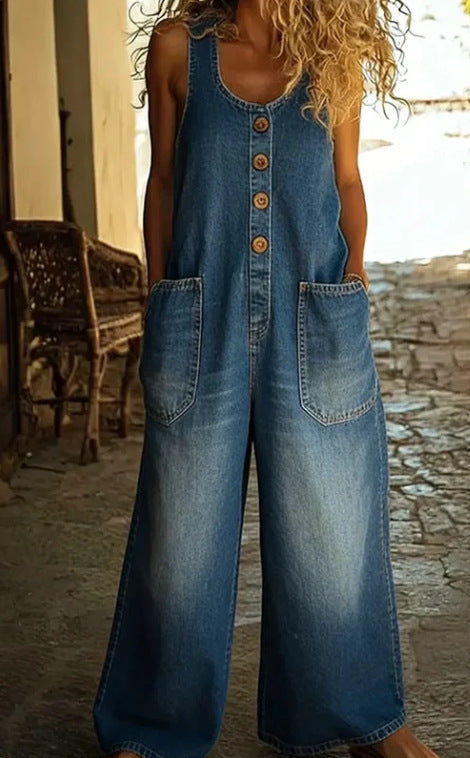 🌷Peto Vaquero de Algodón Lavado Vintage