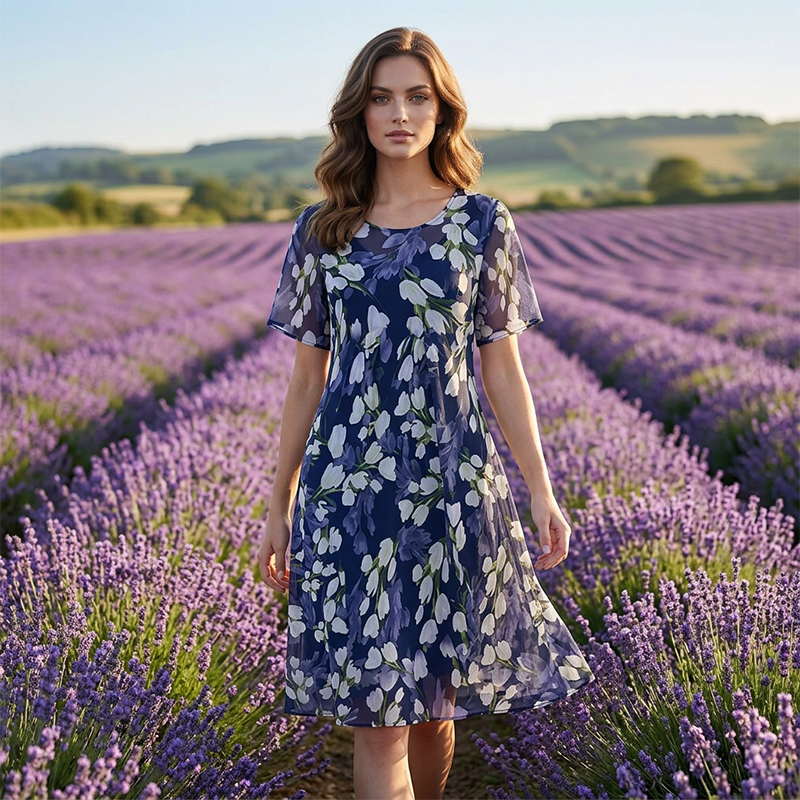 Vestido de Fiesta Floral  para Mujer 🌸