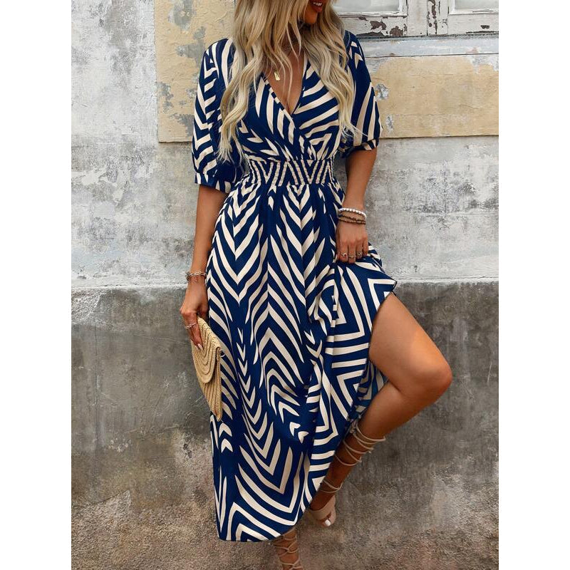 Vestido Midi Con Mangas Abuflada