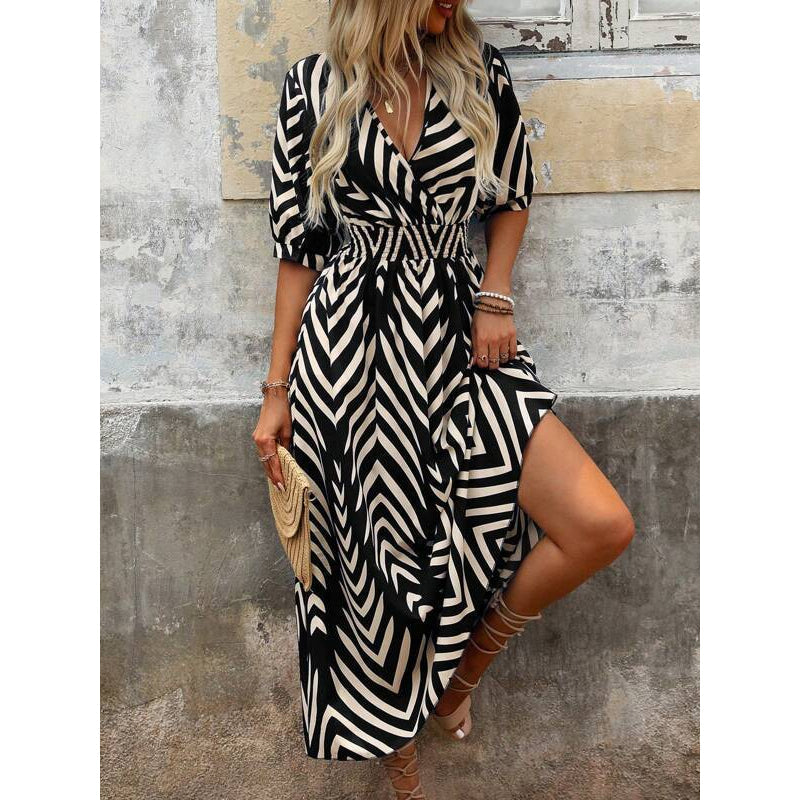 Vestido Midi Con Mangas Abuflada