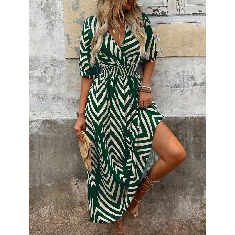 Vestido Midi Con Mangas Abuflada