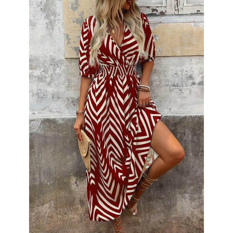 Vestido Midi Con Mangas Abuflada